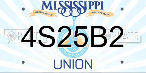 4S25B2 Mississippi License Plate