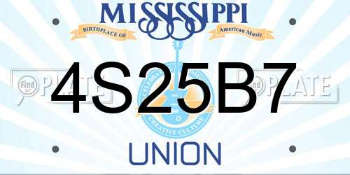4S25B7 Mississippi License Plate