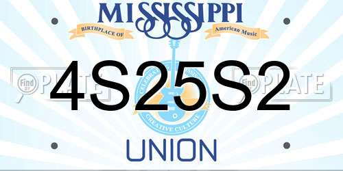 4S25S2 Mississippi License Plate