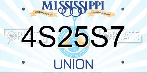 4S25S7 Mississippi License Plate