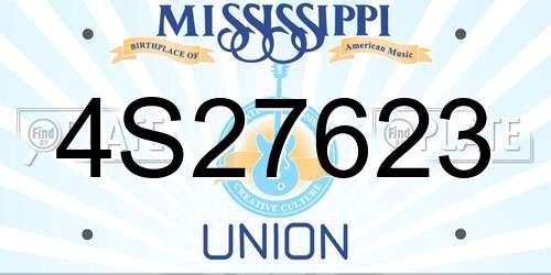 4S27623 Mississippi License Plate