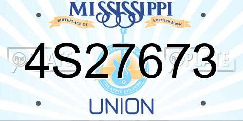 4S27673 Mississippi License Plate