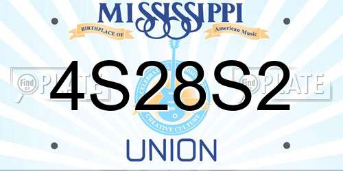4S28S2 Mississippi License Plate