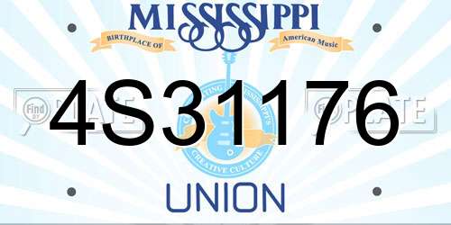 4S31176 Mississippi License Plate