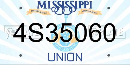 4S35060 Mississippi License Plate