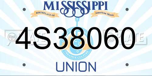 4S38060 Mississippi License Plate