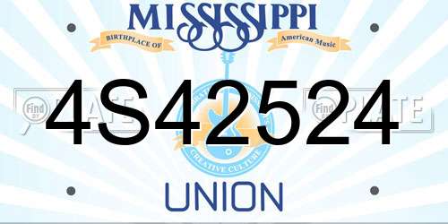 4S42524 Mississippi License Plate