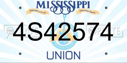 4S42574 Mississippi License Plate