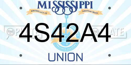 4S42A4 Mississippi License Plate