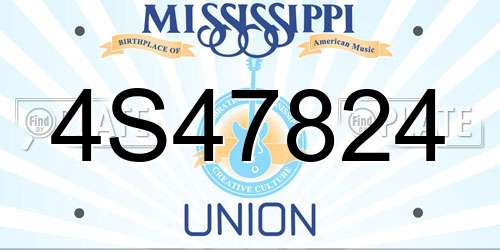 4S47824 Mississippi License Plate
