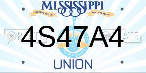4S47A4 Mississippi License Plate