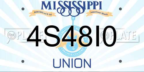 4S48I0 Mississippi License Plate