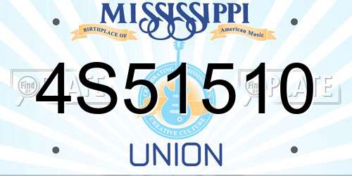 4S51510 Mississippi License Plate