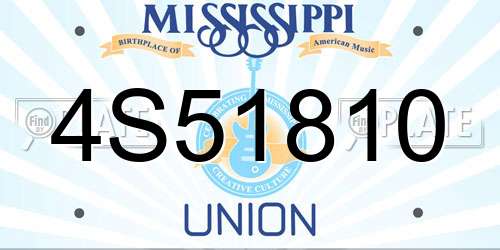 4S51810 Mississippi License Plate