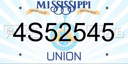 4S52545 Mississippi License Plate