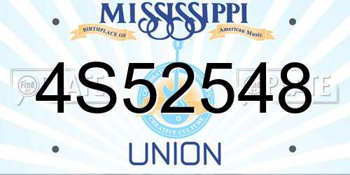 4S52548 Mississippi License Plate