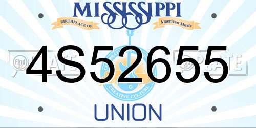4S52655 Mississippi License Plate