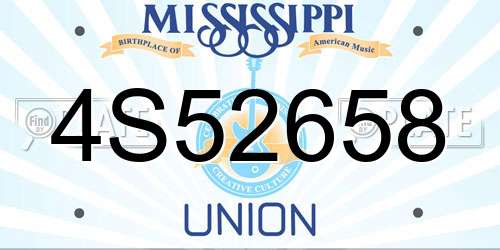 4S52658 Mississippi License Plate