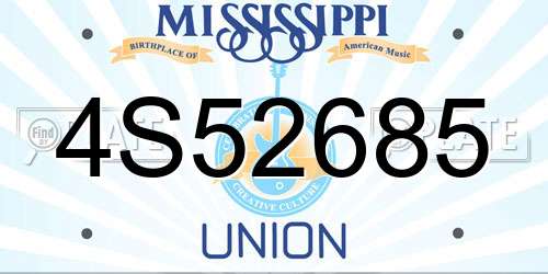 4S52685 Mississippi License Plate