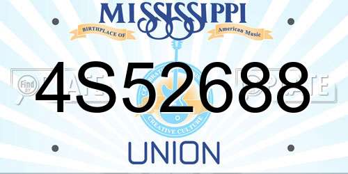 4S52688 Mississippi License Plate