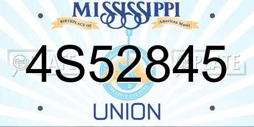 4S52845 Mississippi License Plate