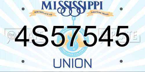 4S57545 Mississippi License Plate