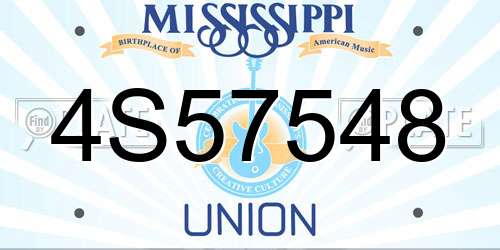 4S57548 Mississippi License Plate
