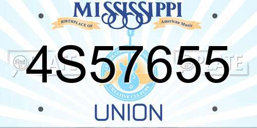 4S57655 Mississippi License Plate