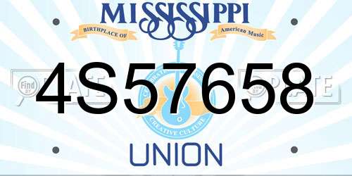 4S57658 Mississippi License Plate