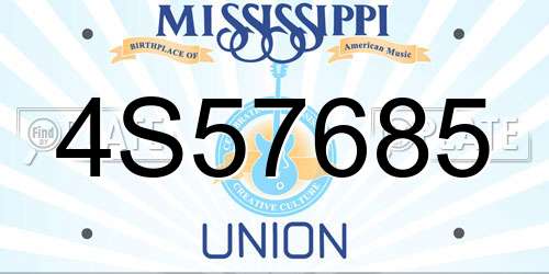 4S57685 Mississippi License Plate