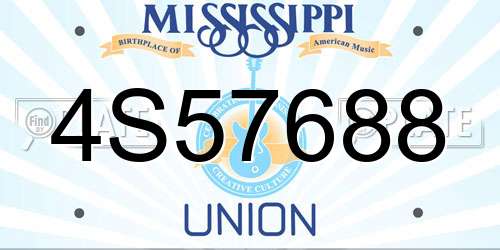 4S57688 Mississippi License Plate