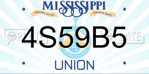 4S59B5 Mississippi License Plate