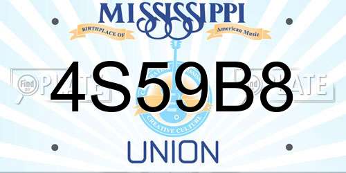 4S59B8 Mississippi License Plate