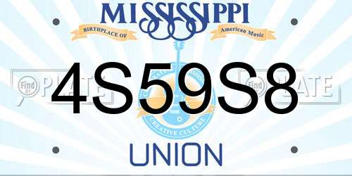 4S59S8 Mississippi License Plate