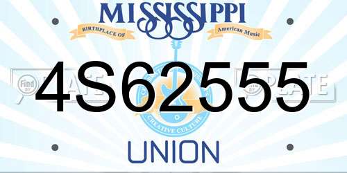 4S62555 Mississippi License Plate