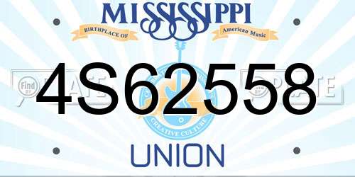 4S62558 Mississippi License Plate