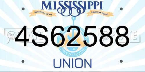 4S62588 Mississippi License Plate