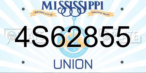 4S62855 Mississippi License Plate