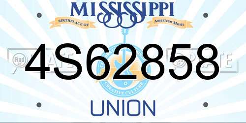 4S62858 Mississippi License Plate
