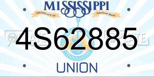 4S62885 Mississippi License Plate