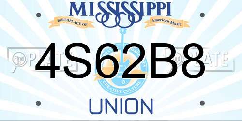 4S62B8 Mississippi License Plate