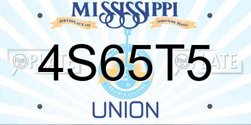 4S65T5 Mississippi License Plate