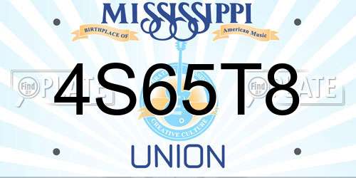 4S65T8 Mississippi License Plate
