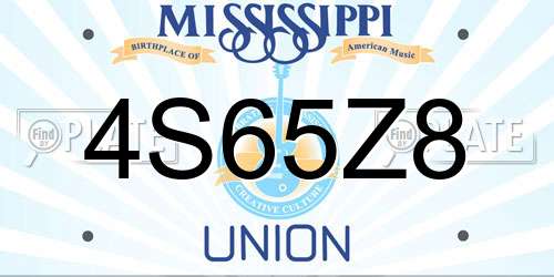4S65Z8 Mississippi License Plate