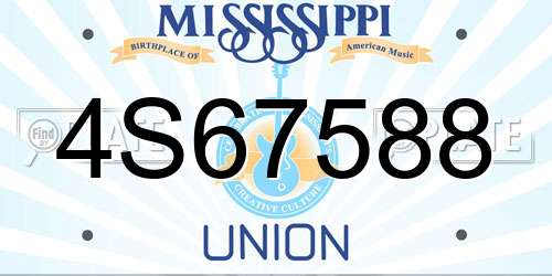 4S67588 Mississippi License Plate