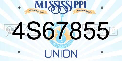 4S67855 Mississippi License Plate