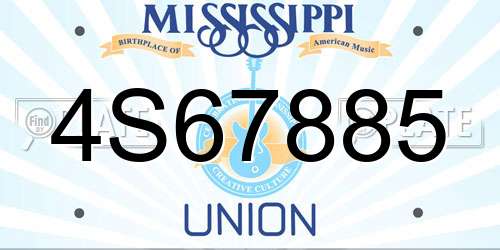 4S67885 Mississippi License Plate