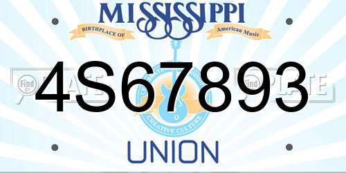 4S67893 Mississippi License Plate