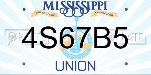 4S67B5 Mississippi License Plate