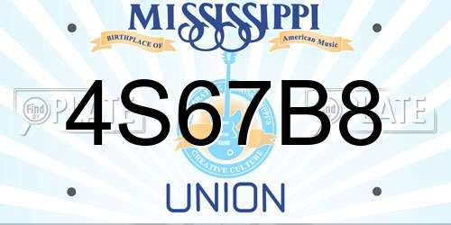 4S67B8 Mississippi License Plate